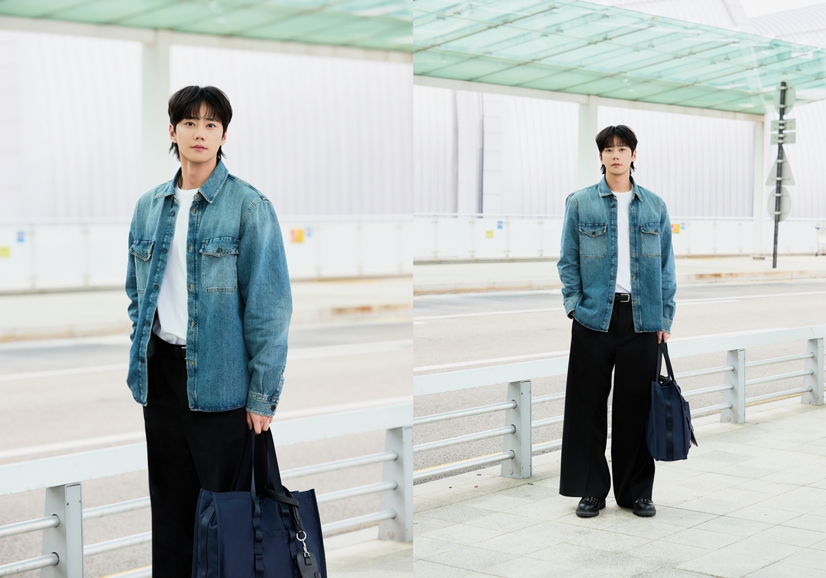 [공항패션] 배우 이준영, 가을 분위기 담은 COS 데님 남친룩 3-Image